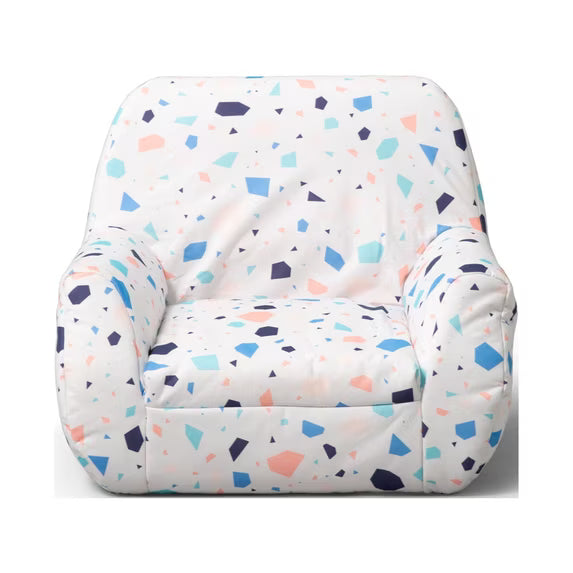 Big Joe Mid Mod Lightweight Molded Structured Chair, Frolic Wonderland Lenox, Durable Woven Polyester, 2 feet