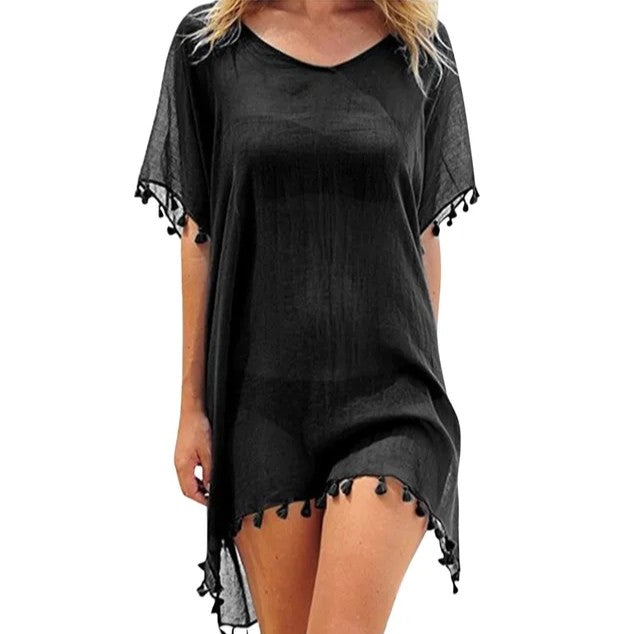 Women's Swim Cover Up with Chiffon Tassels (2 Colors)