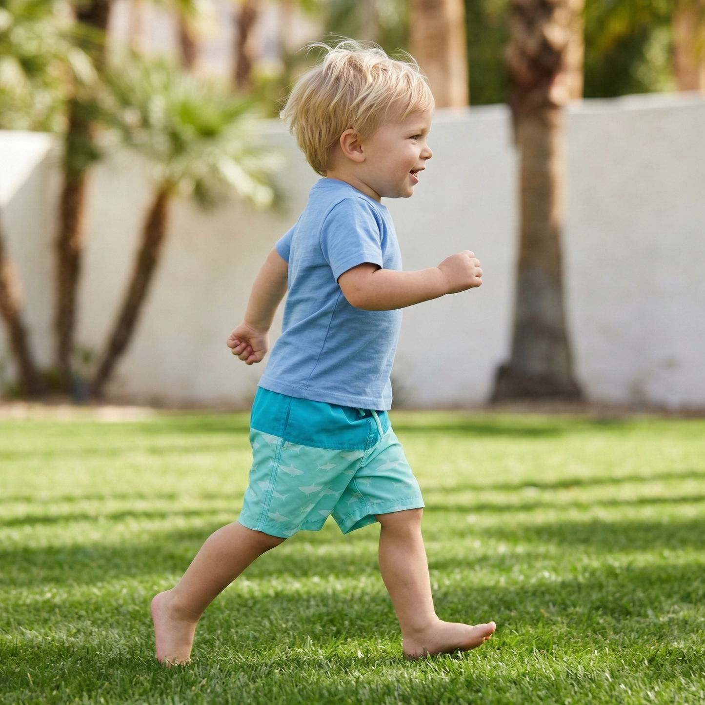 Toddler Boys‘ Mesh Lined Quick Dry Swim Trunks Swimwear