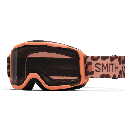 SMITH Youth Daredevil Snow Goggles, Coral Cheetah Print