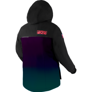 FXR Youth Girls Kicker Jacket, Plum/Ocean Fade/Black