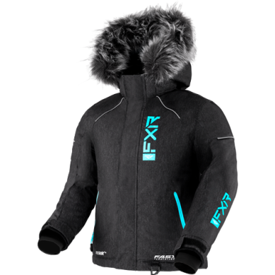 FXR Youth Fresh Jacket, Black Heather/Sky Blue