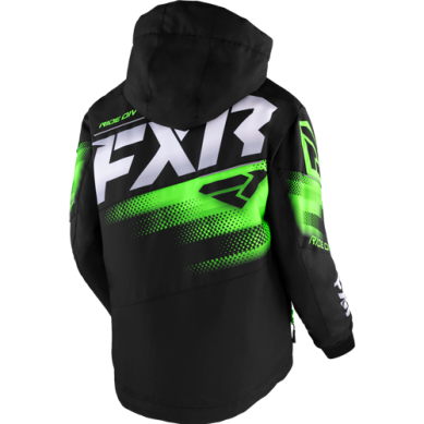 FXR Child Boys Boost Jacket, Black/Lime