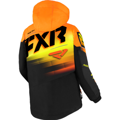 FXR Youth Boys Boost Jacket, Black/Orange/HiVis