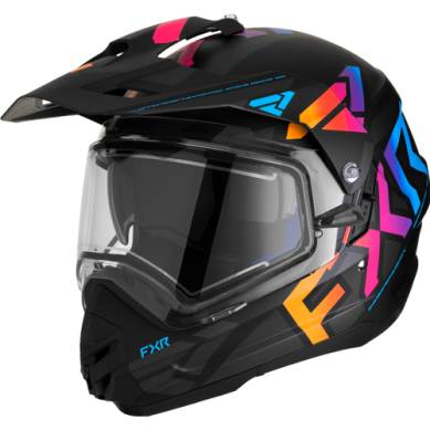 Torque X Team Helmet W/ Electric Shield and Sun Shade, Spectrum