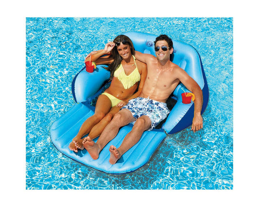 Solstice Watersports Convertible Duo Inflatable Pool Love Seat with Cooling Mesh