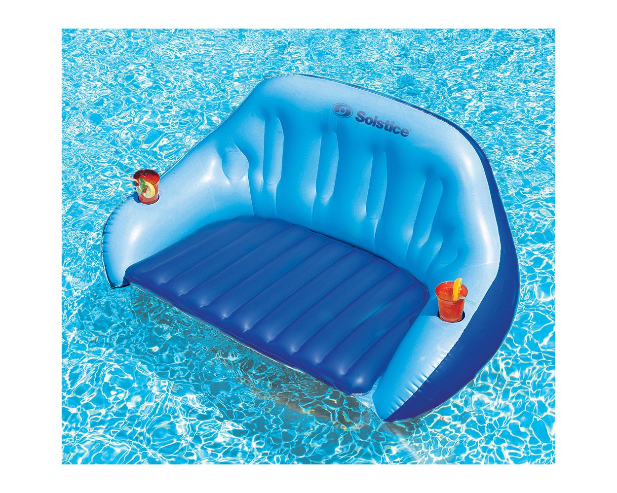 Solstice Watersports Convertible Duo Inflatable Pool Love Seat with Cooling Mesh