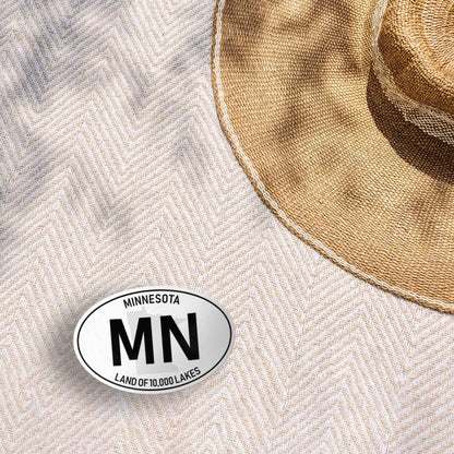 Minnesota White Oval Bumper Sticker - Midwest Decals