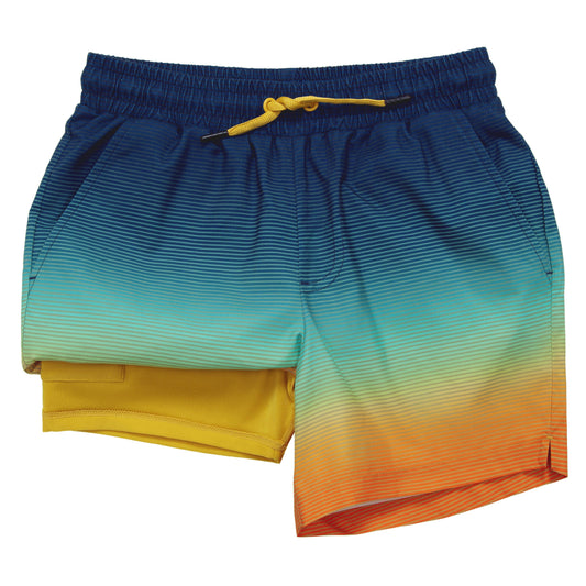 Boy‘s Swim Shorts with Compression Liner Quick Dry Swimwear