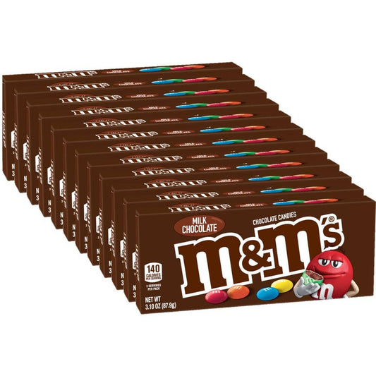 M&M Milk Chocolate 3.10 ounce 12 count theater box