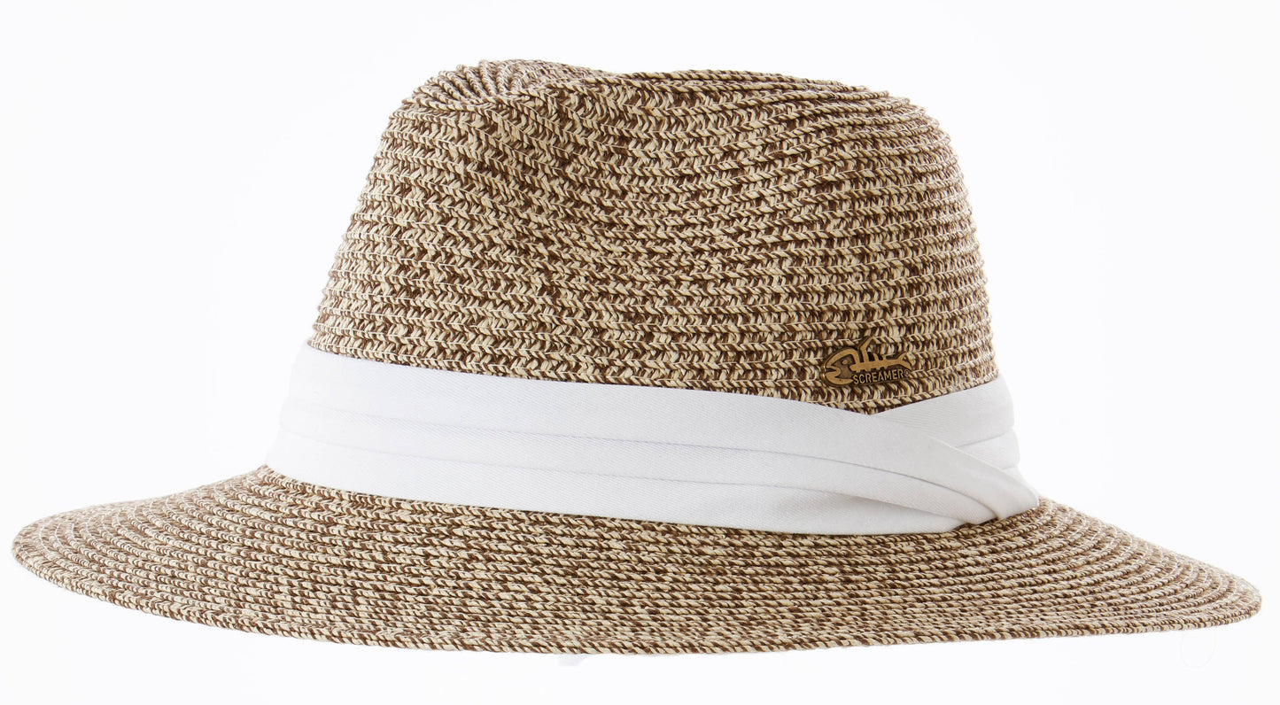 Screamer Kirby Women's Panama Sun Hat in Black and Tan