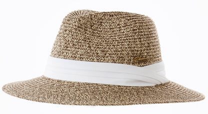 Screamer Kirby Women's Panama Sun Hat in Black and Tan