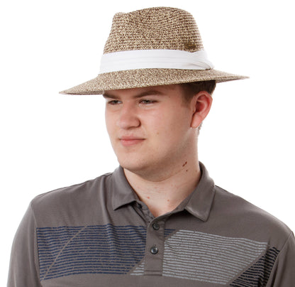 Screamer Kirby Women's Panama Sun Hat in Black and Tan