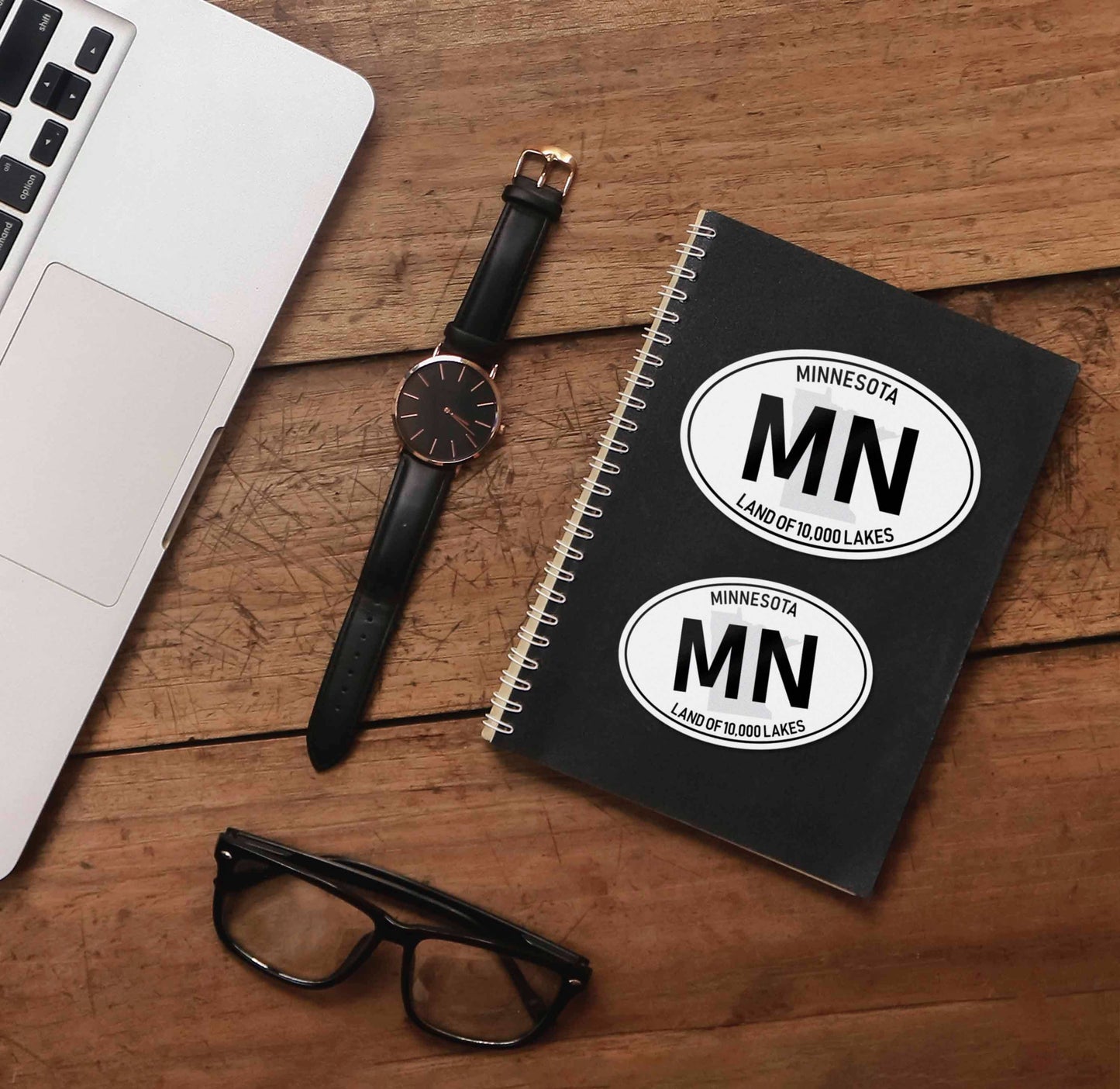 Minnesota White Oval Bumper Sticker - Midwest Decals