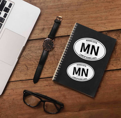Minnesota White Oval Bumper Sticker - Midwest Decals