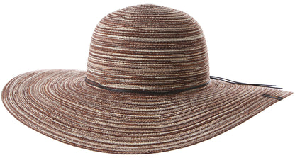 Screamer Quinn Coffee-Colored Striped Women's Straw Hat