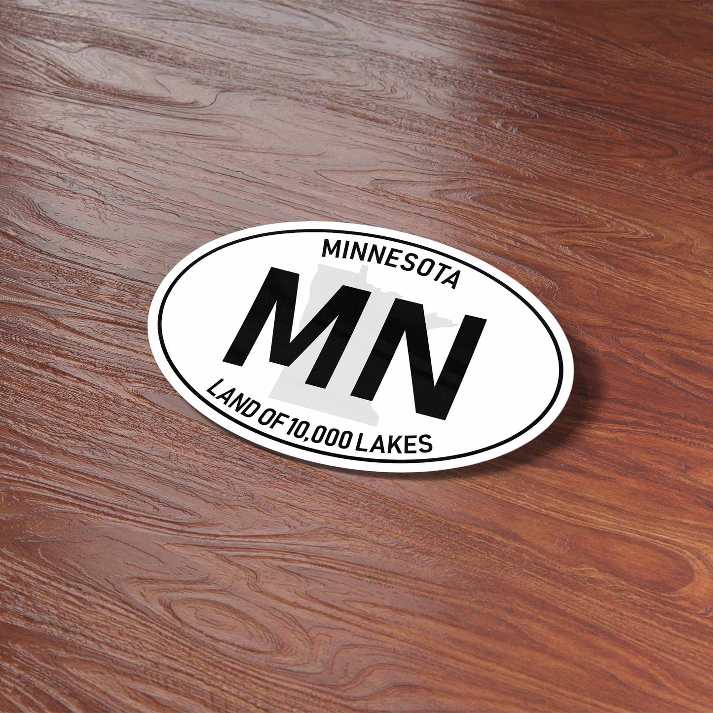 Minnesota White Oval Bumper Sticker - Midwest Decals