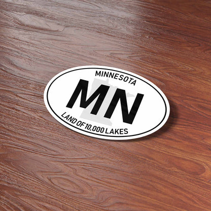 Minnesota White Oval Bumper Sticker - Midwest Decals