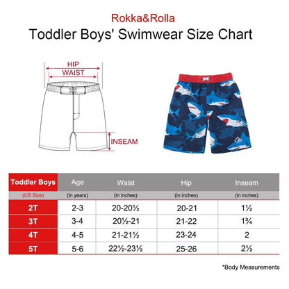 Toddler Boys‘ Mesh Lined Quick Dry Swim Trunks Swimwear