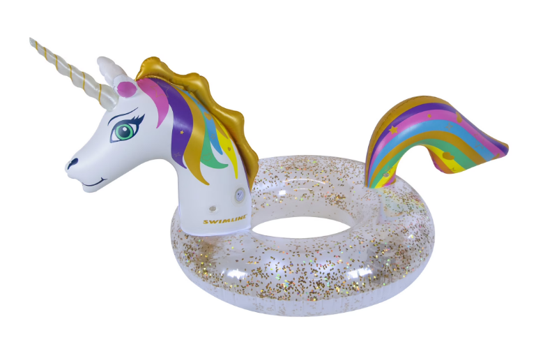 Swimline LED Unicorn Glitter Ring Float