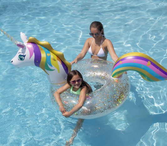 Swimline LED Unicorn Glitter Ring Float