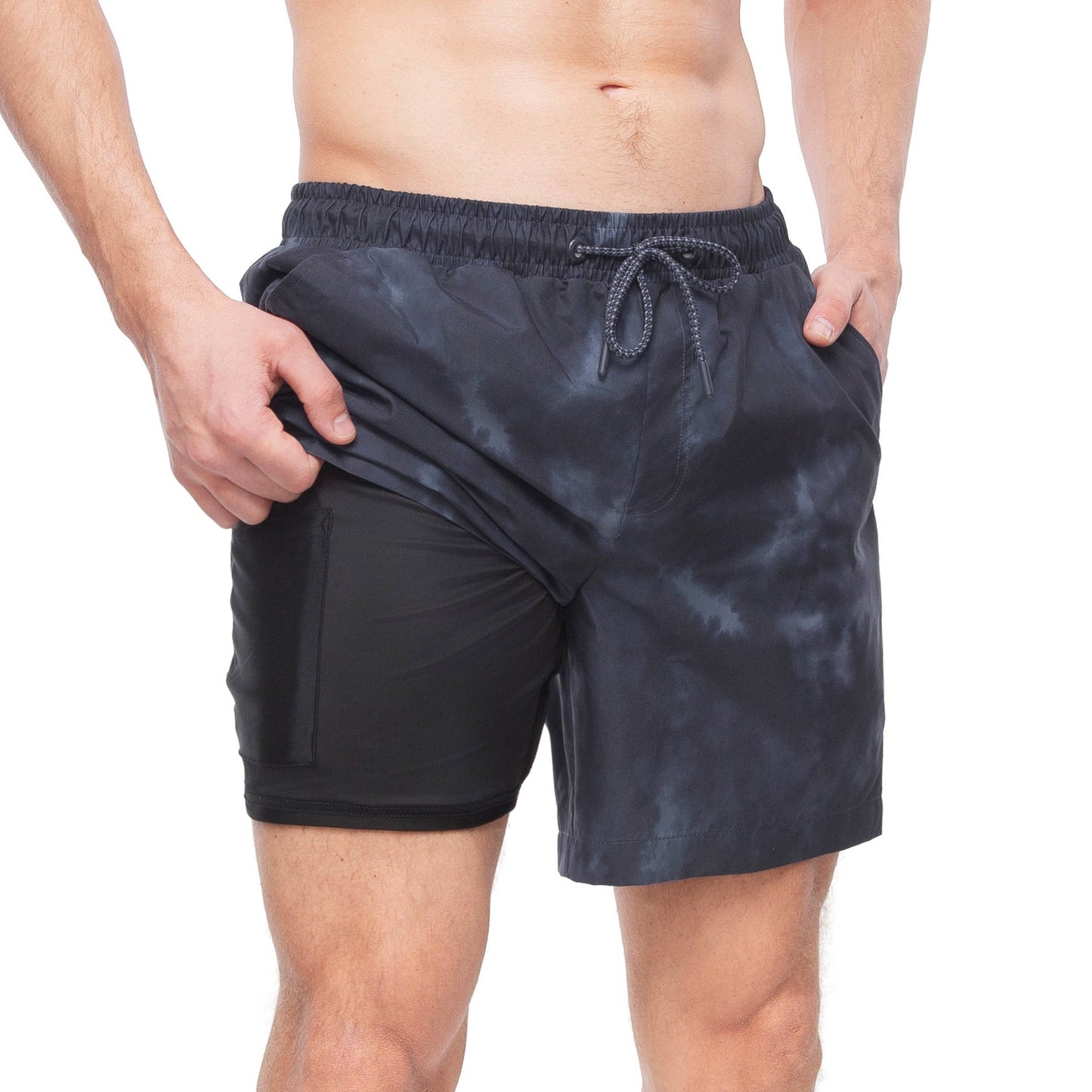 Men's 7'' Tie Dye Swim Short with Compression Liner Swimwear