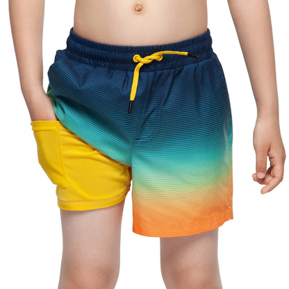 Boy‘s Swim Shorts with Compression Liner Quick Dry Swimwear
