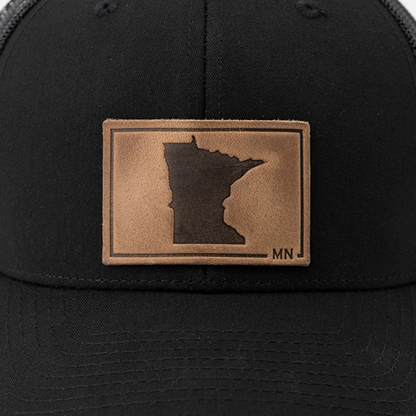 Minnesota Leather Patch Trucker Hat