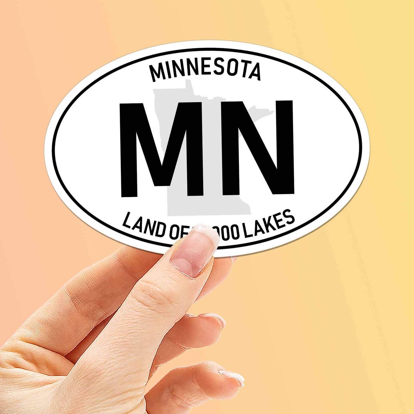 Minnesota White Oval Bumper Sticker - Midwest Decals
