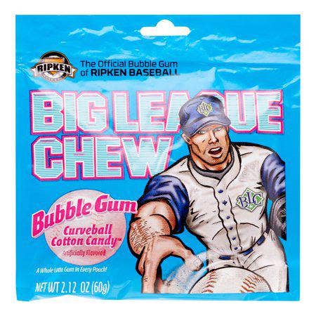 Big League Chew Curveball Cotton Candy 2.12oz 12 COUNT