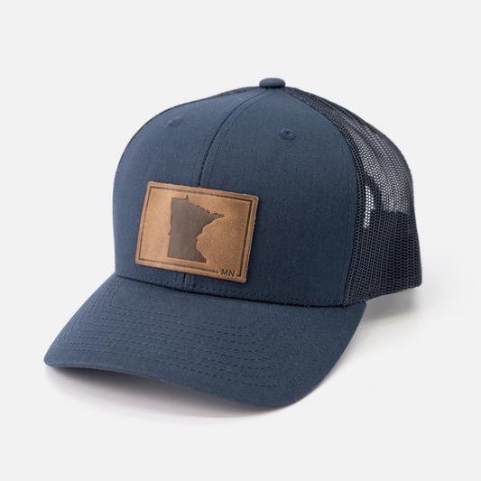 Minnesota Leather Patch Trucker Hat