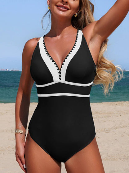 Color-blocked One-piece Swimsuit