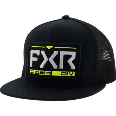 FXR Youth Race Division Hat, Black/Hi Vis