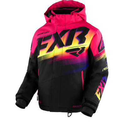 FXR Child Boost Jacket, Black/Neon Fusion