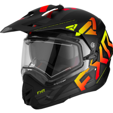 Torque X Team Helmet w/ Electric Shield and Sun Shade, Black/Inferno