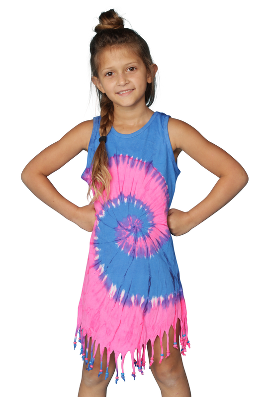 Tie Dye Fringe Dress XL