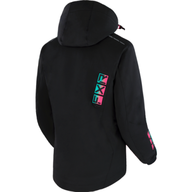 FXR Women's Evo FX Jacket, Black/Mint-Pink Fade