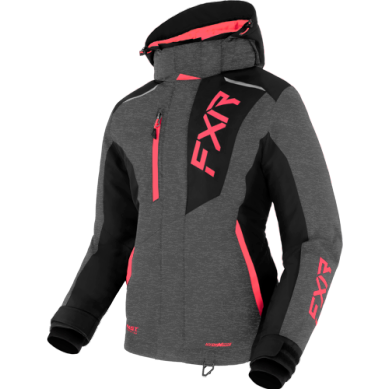 FXR Women's Pulse Jacket, Mid Grey/Coral