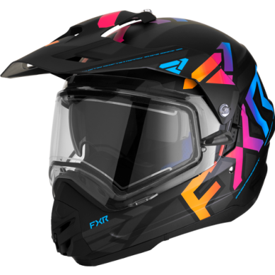 Torque X Team Helmet With Electric Shield and Sun Shade, Spectrum
